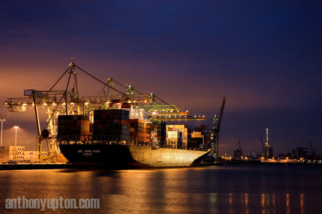 20051204                                  onEdition Copyright image 2005©

APL Hong Kong at the Hanno Terminal in Rotterdam, Holland
This image is copyright the photographer 2005©.
This image has been supplied by onEdition and must be credited onEdition. The author is asserting his full Moral rights in relation to the publication of this image. All rights reserved. Rights for onward transmission of any image or file is not granted or implied. Changing or deleting Copyright information is illegal as specified in the Copyright, Design and Patents Act 1988. If you are in any way unsure of your right to publish this image please contact onEdition on +44(0)20 7978 1459 or email: <info@onEdition.com>